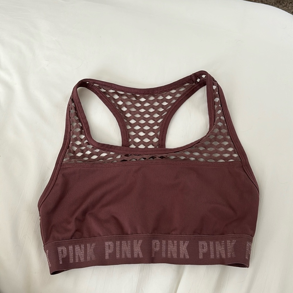 Pink sports bra